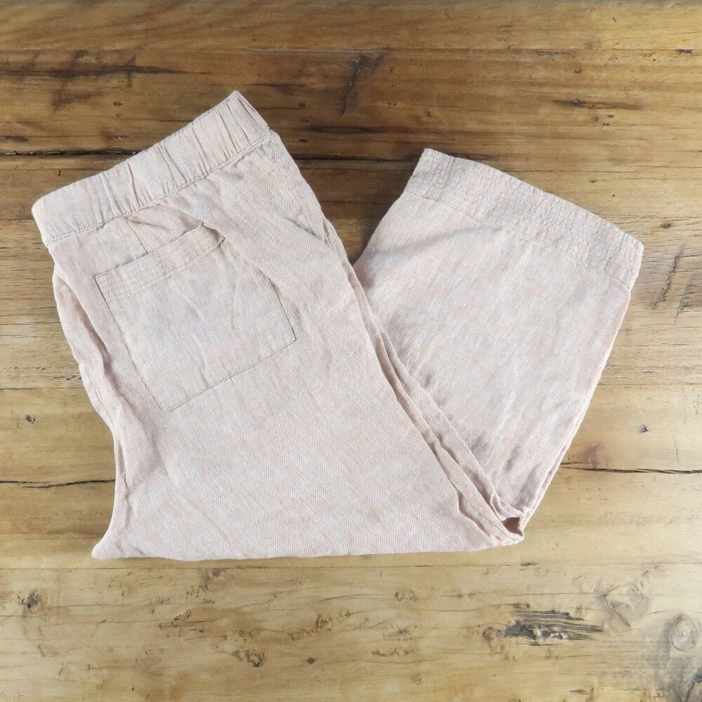 PUREJILL ORANGE HEATHER LINEN PULL ON CAPRI PANTS SIZE XL WITH POCKETS